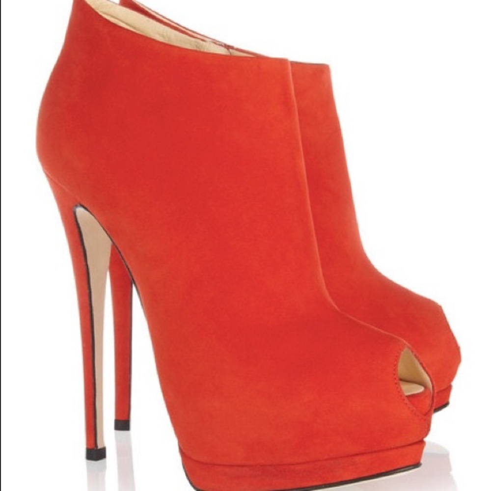 GIUSEPPE ZANOTTI  Suede peep-toe platform